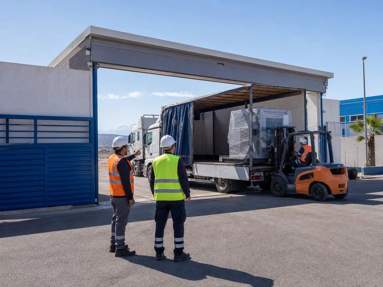 Contrôle de l’accès et de la zone de déchargement d’une machine