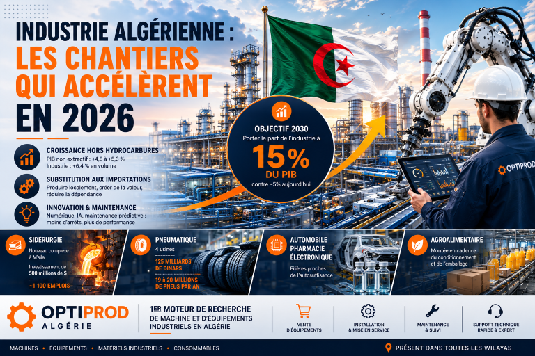 Article industrie algerienne les chantiers qui accelerent en 2026 OPTIPROD Algérie