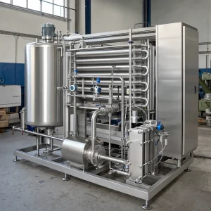 Pasteurisateur tubulaire 1 500 L/h avec CIP d’occasion