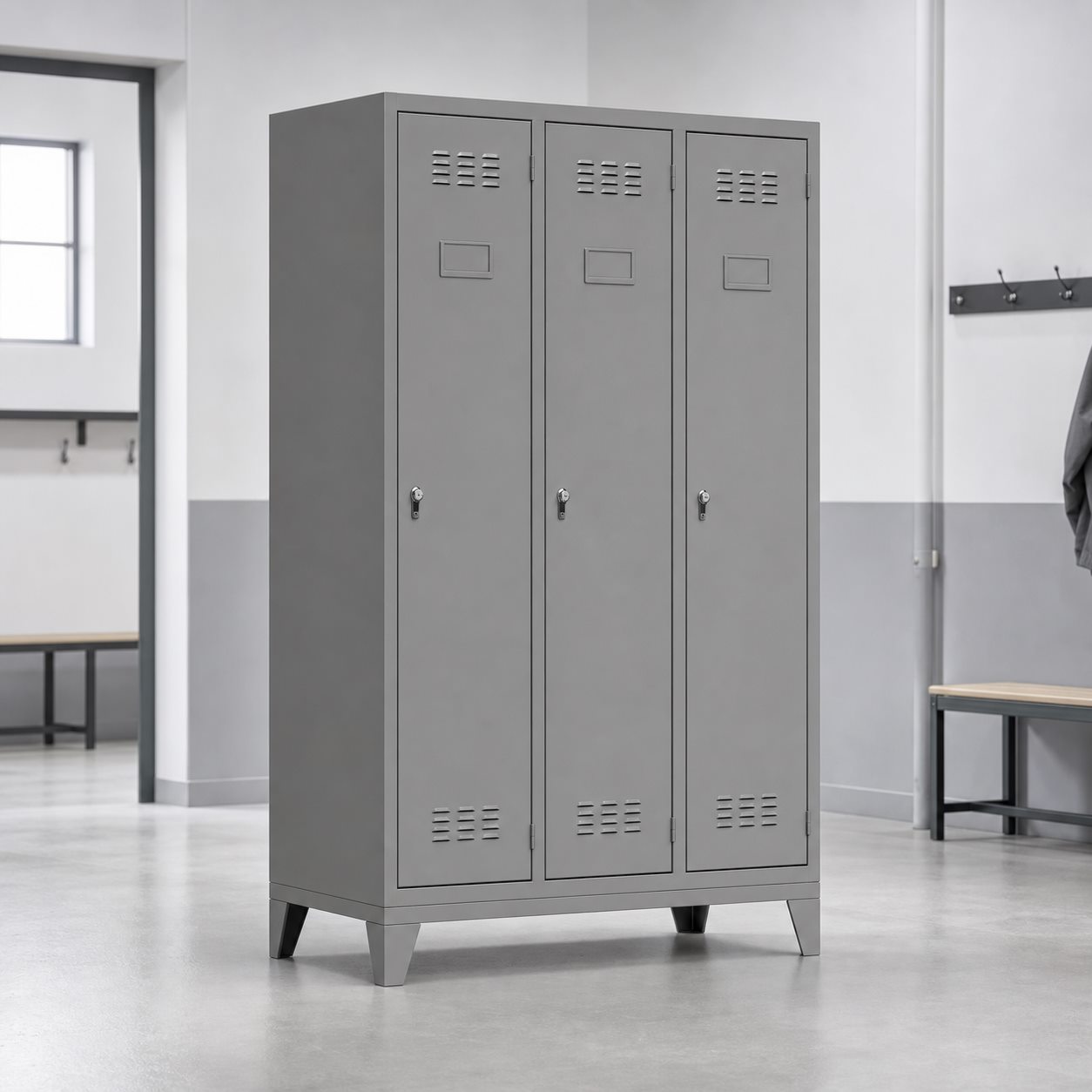 Vestiaire industriel 3 cases monobloc
