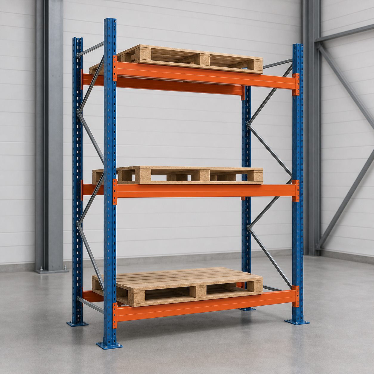 Rack a palettes 3 niveaux charge 3 T