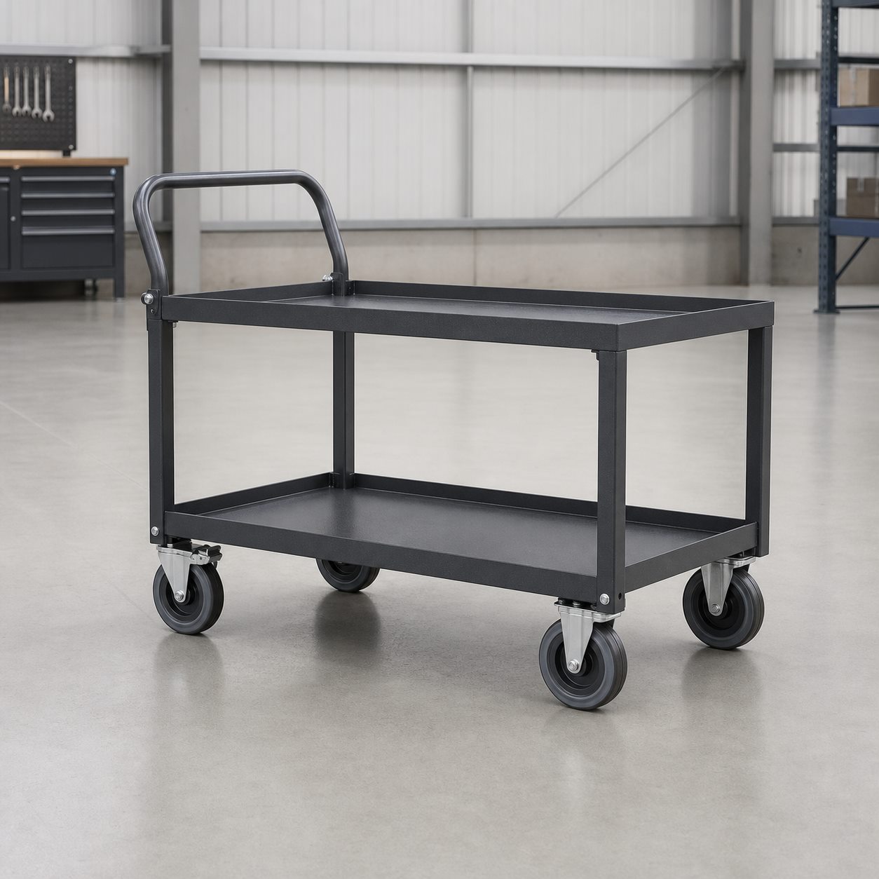 Chariot de manutention 2 plateaux 250 kg